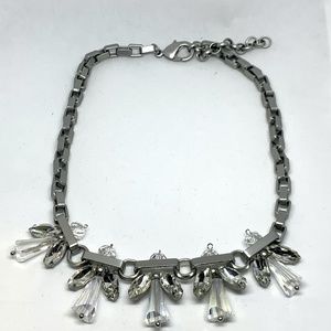Matte Silver Crystal Necklace